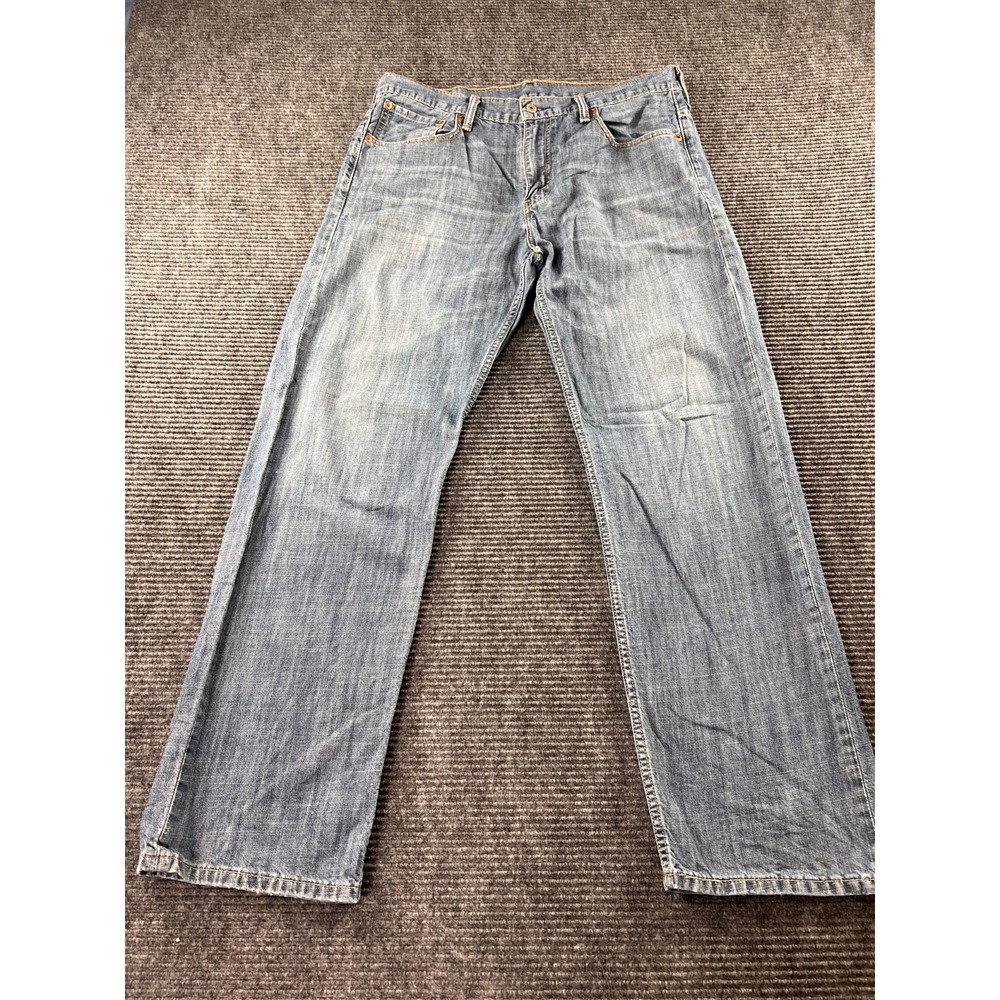Levis 569 Loose Straight Jeans Mens 34x34 Light Wash Baggy Denim